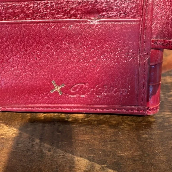 Brighton Vintage Red Leather Shoulder Bag with Matching Wallet EUC - Picture 11 of 12